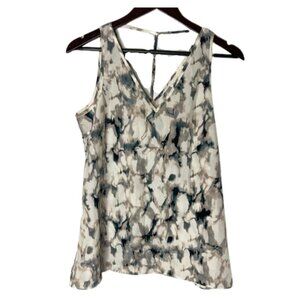 Olive + Oak V-Neck Watercolor Blouse Size Medium